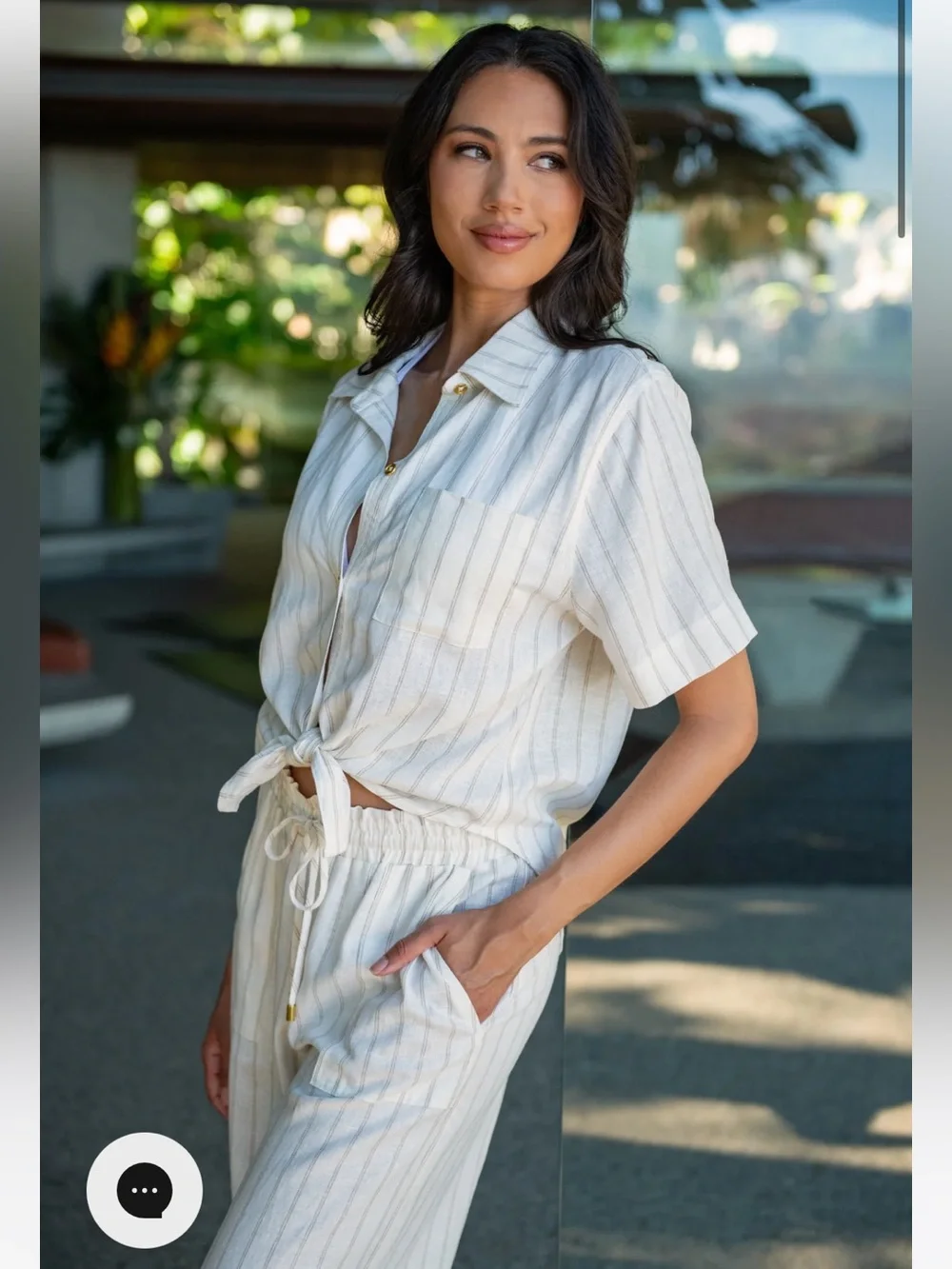 La Blanca beachwear - Delphine cost linen shirt causal short sleeve button up
